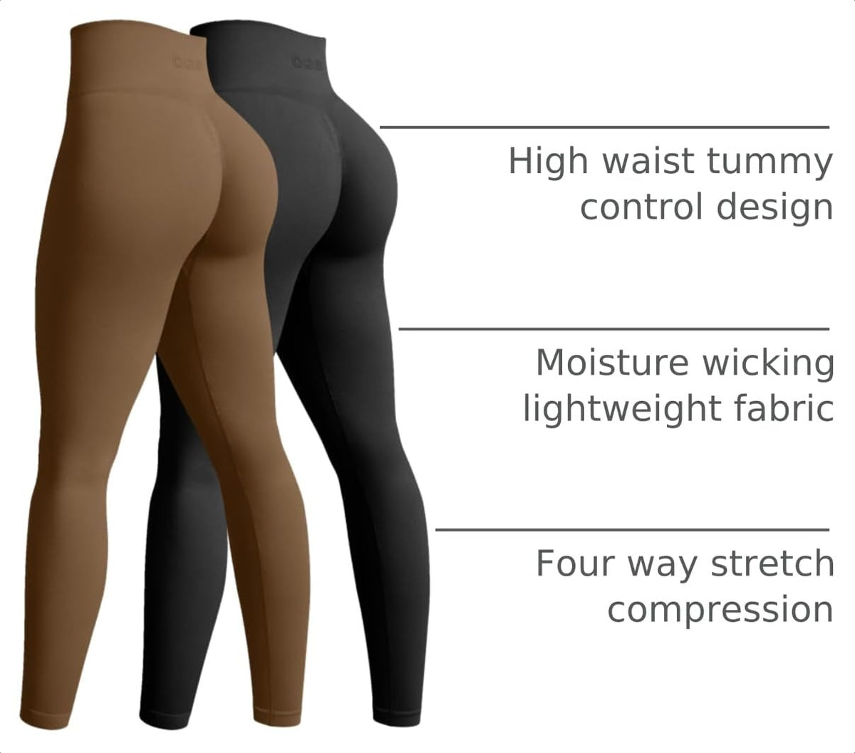 OQQ Women's 2 Piece Yoga Pants Butt Liftings Workout Leggings