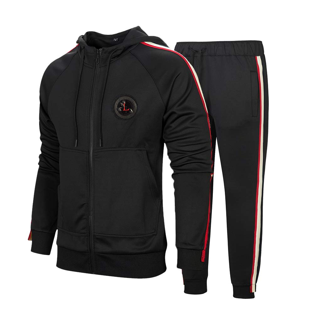 Men’s Hooded Full-Zip Athletic Tracksuit