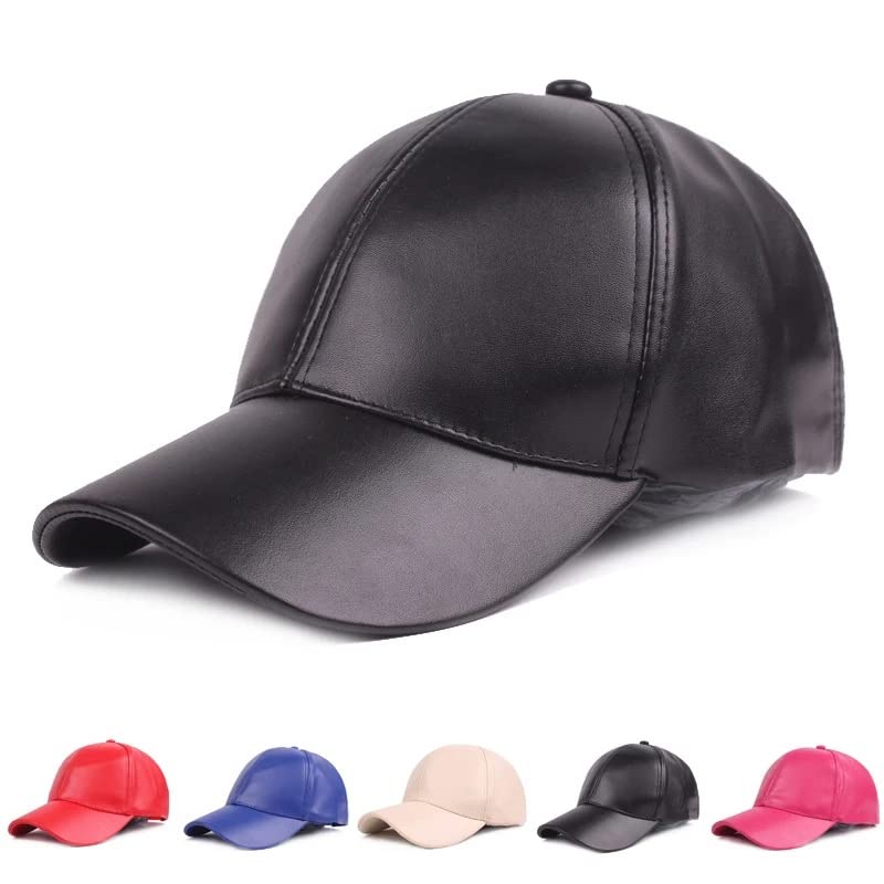 Unisex Adjustable Leather Baseball Cap
