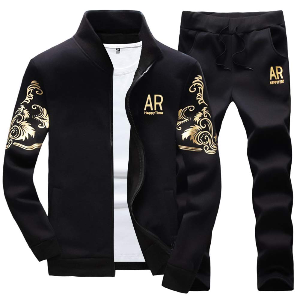Men’s Hooded Full-Zip Athletic Tracksuit