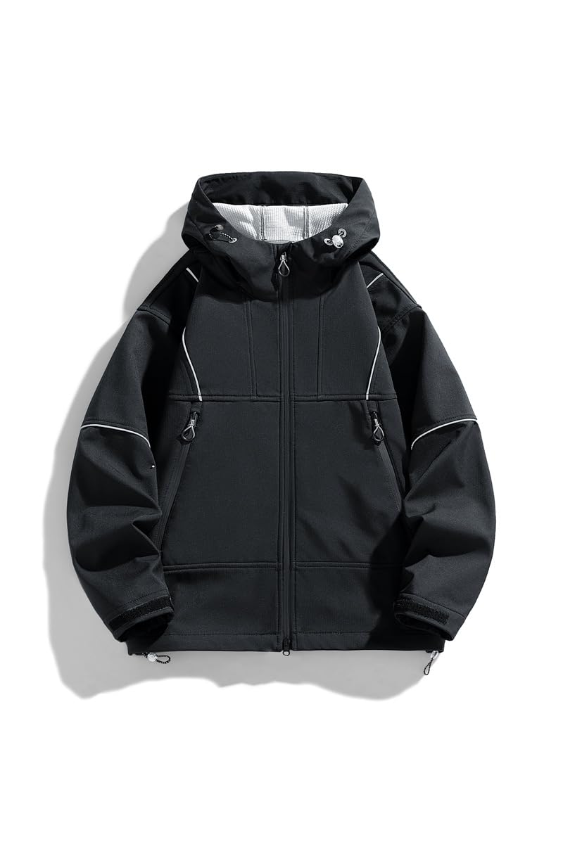 Seiizaa Autumn 's Jacket Loose Casual Hiking Soft Shell Waterproof Windbreaker