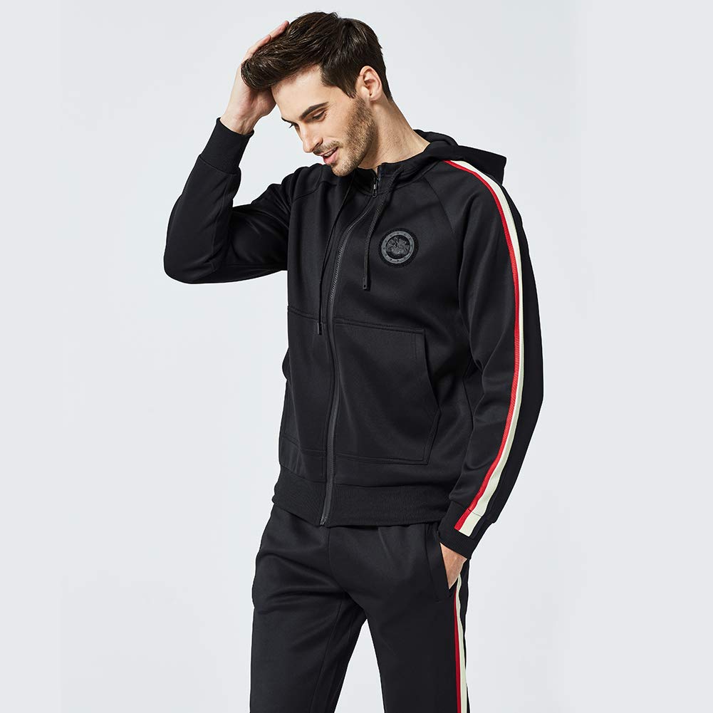 Men’s Hooded Full-Zip Athletic Tracksuit