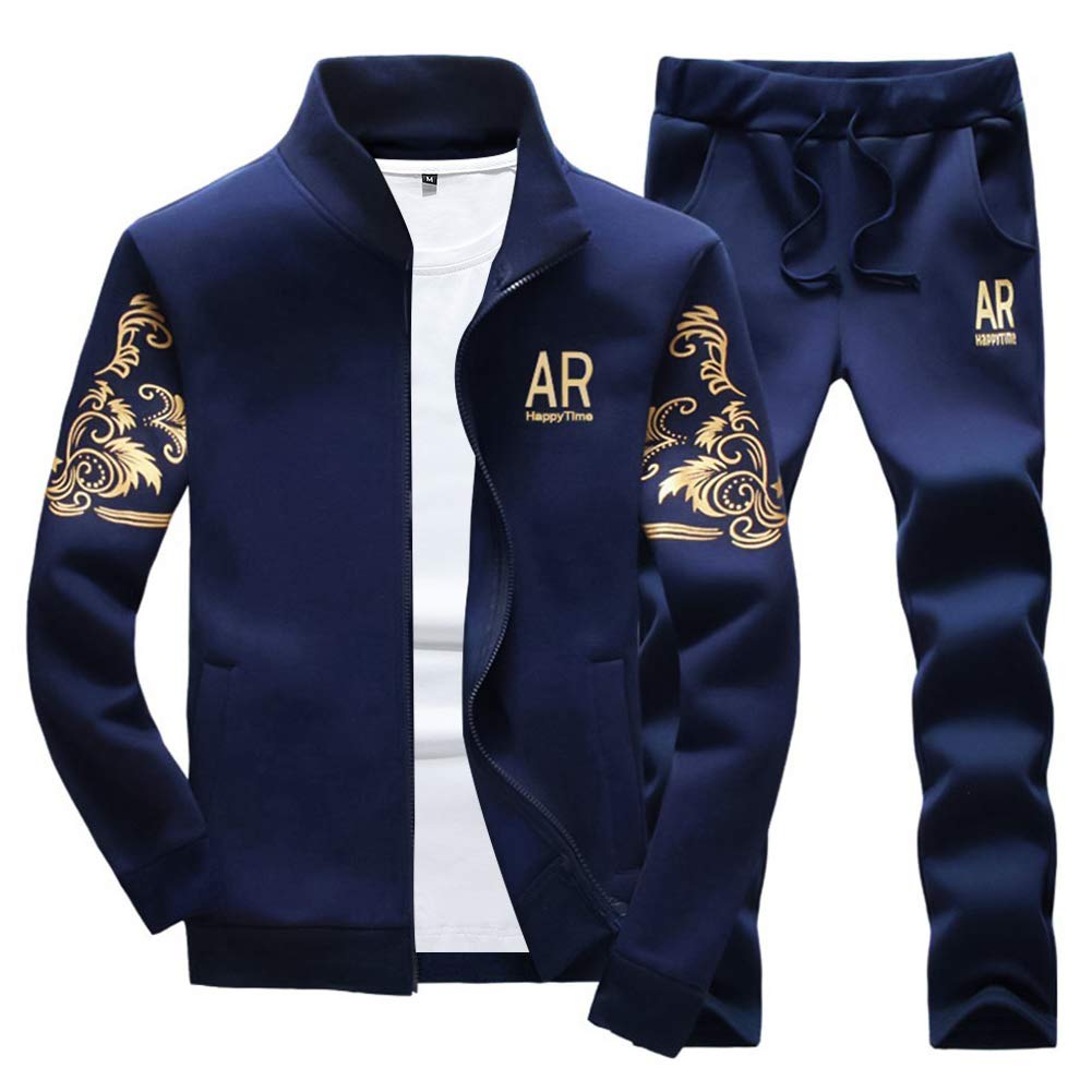 Men’s Hooded Full-Zip Athletic Tracksuit