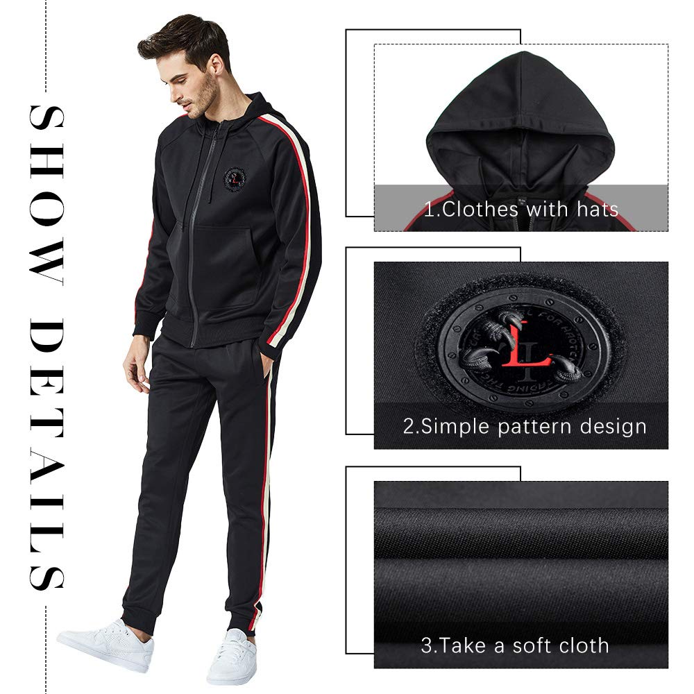 Men’s Hooded Full-Zip Athletic Tracksuit