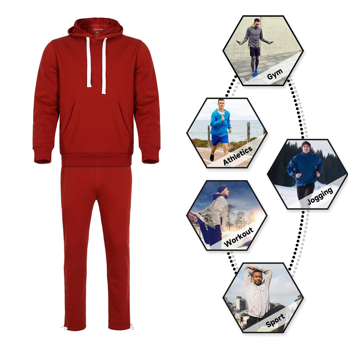 Bellnorth Men's Tracksuits 2 Piece Set Athletic Fleece Sweat Jogging Suits