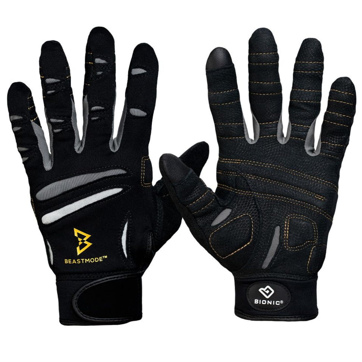 Bionic Men's Beastmode Full Finger Gym Workout Gloves