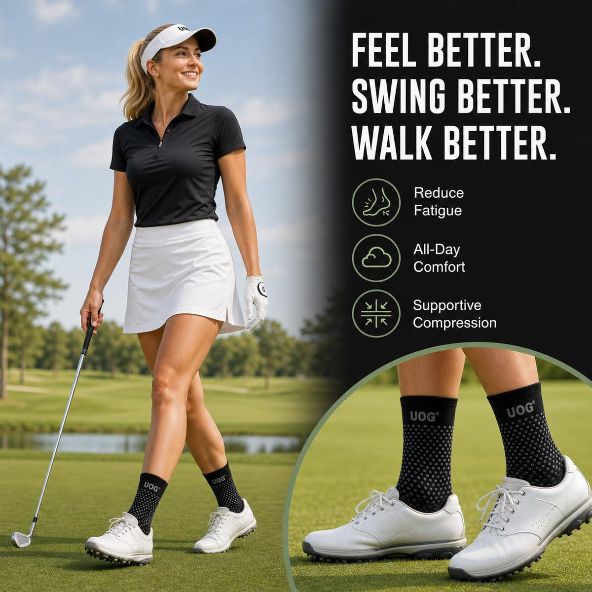 Wellness Golf Socks with Circulation Support