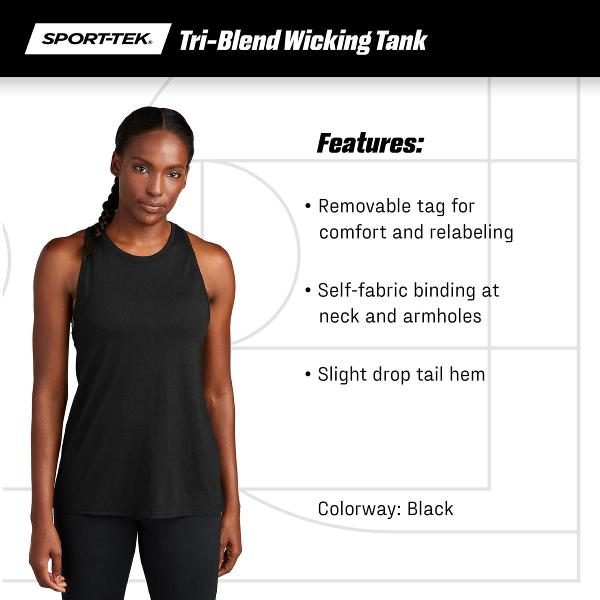 Women’s Tri-Blend Wicking Athletic Tank Top
