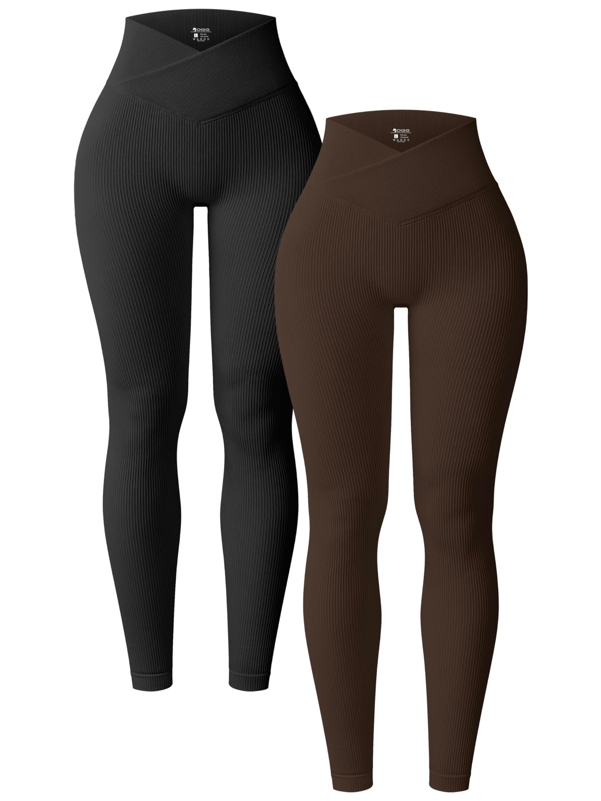 OQQ Women's 2 Piece Yoga Leggings Workout Cross Over Leggings