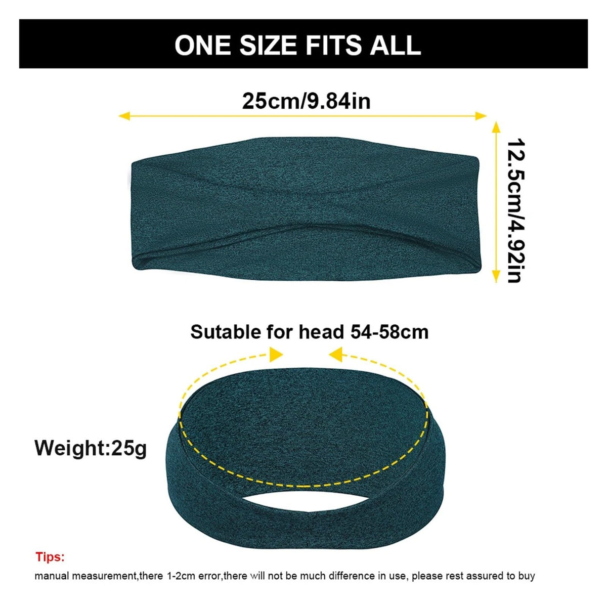 3-Pack Unisex Elastic Sports Headbands