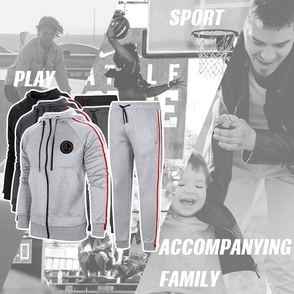 Men’s Hooded Full-Zip Athletic Tracksuit