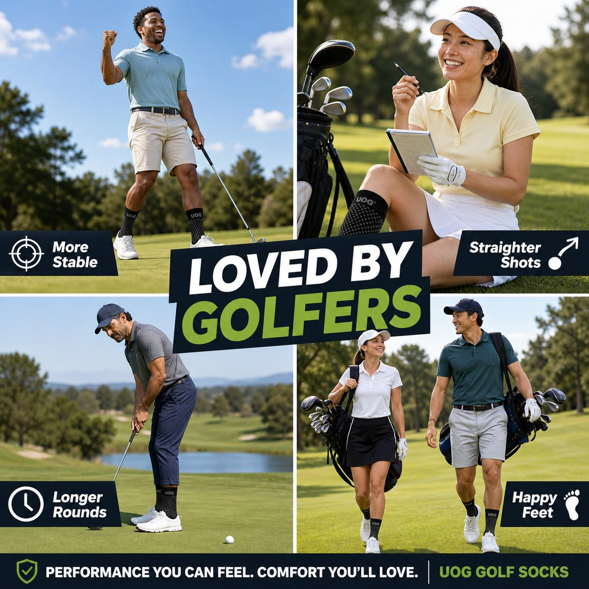 Wellness Golf Socks with Circulation Support