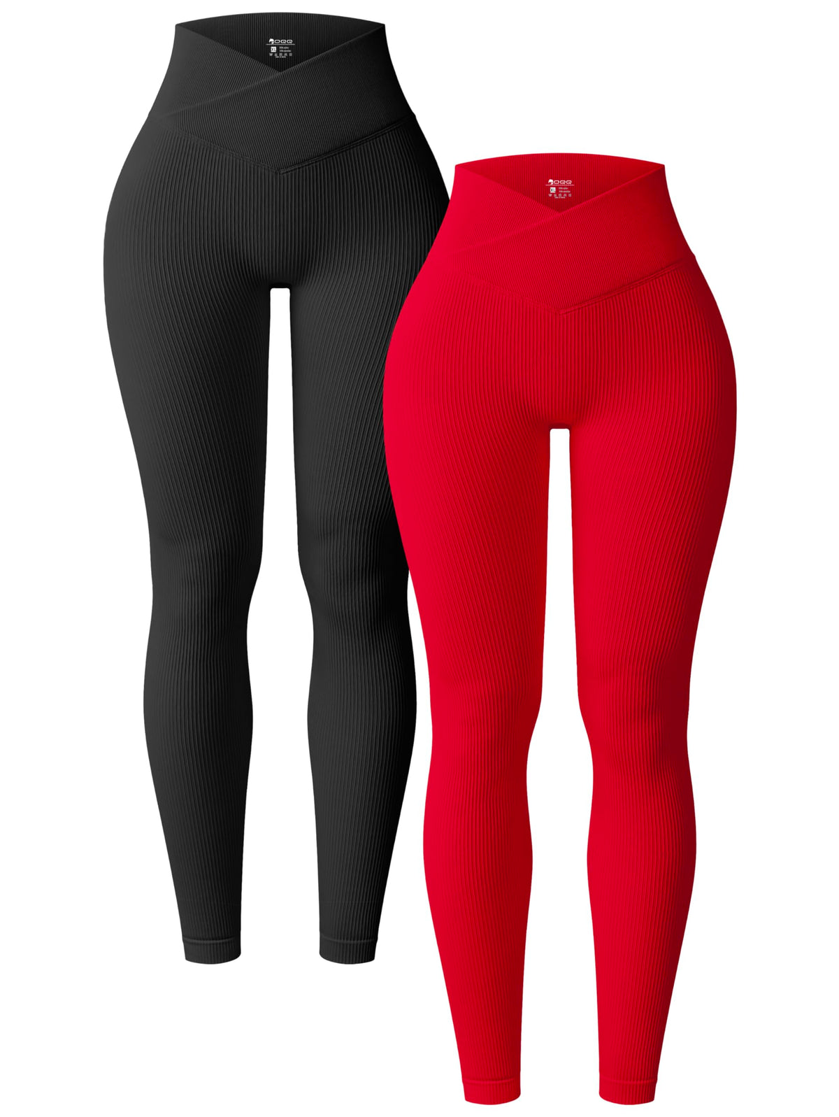 OQQ Women's 2 Piece Yoga Leggings Workout Cross Over Leggings