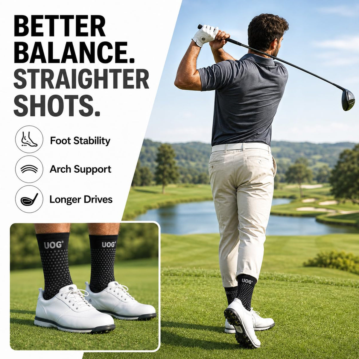 Wellness Golf Socks with Circulation Support