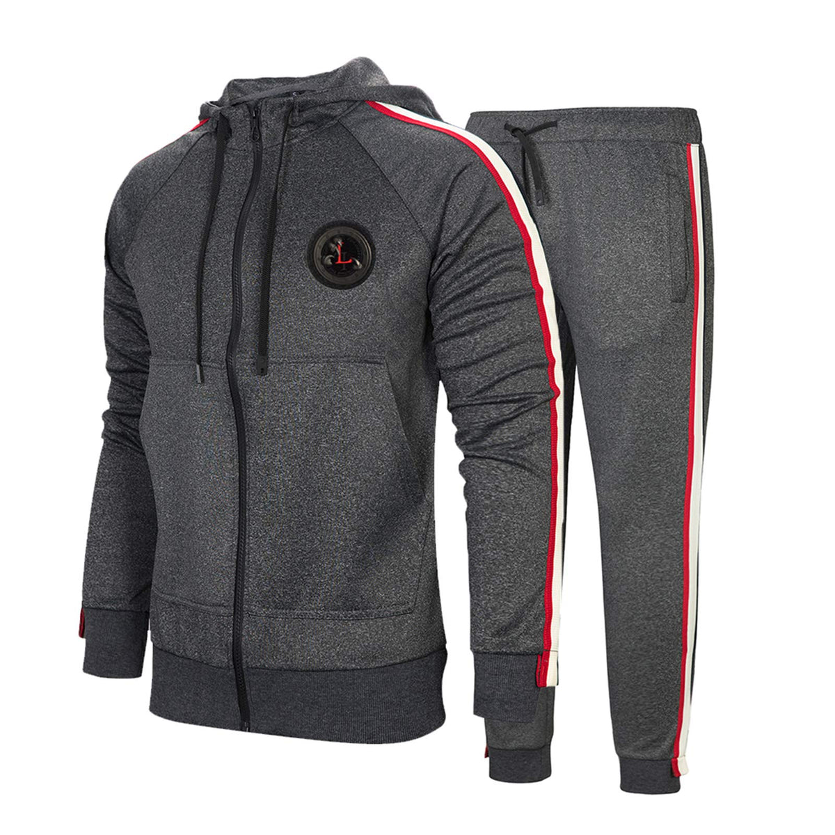 Men’s Hooded Full-Zip Athletic Tracksuit