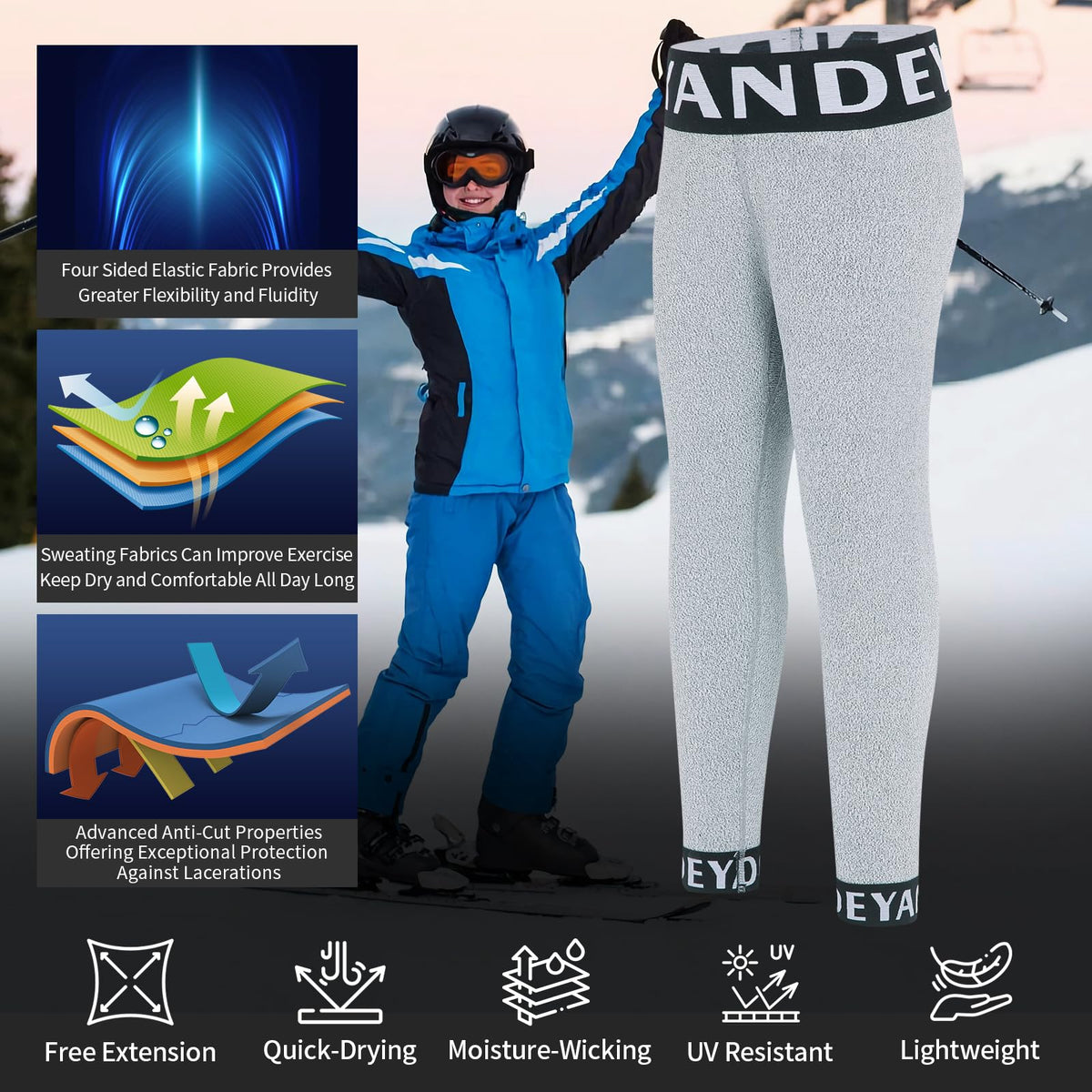 Women’s Cut-Resistant Ski Base Layer Leggings