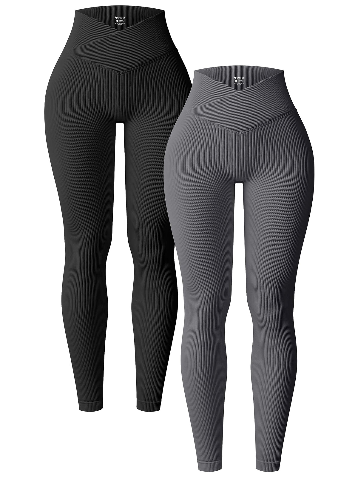 OQQ Women's 2 Piece Yoga Leggings Workout Cross Over Leggings