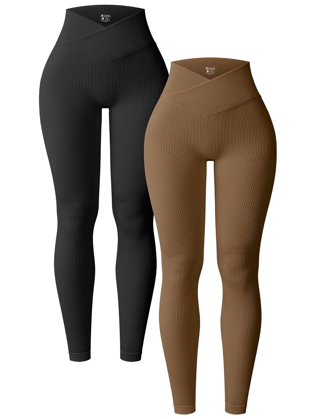 OQQ Women's 2 Piece Yoga Leggings Workout Cross Over Leggings
