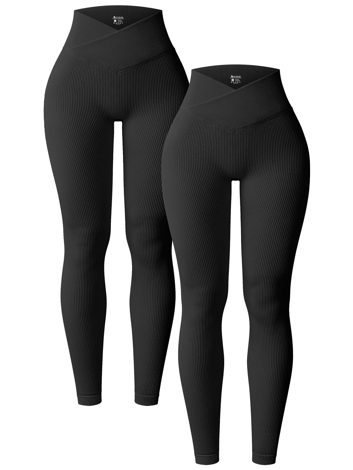OQQ Women's 2 Piece Yoga Leggings Workout Cross Over Leggings