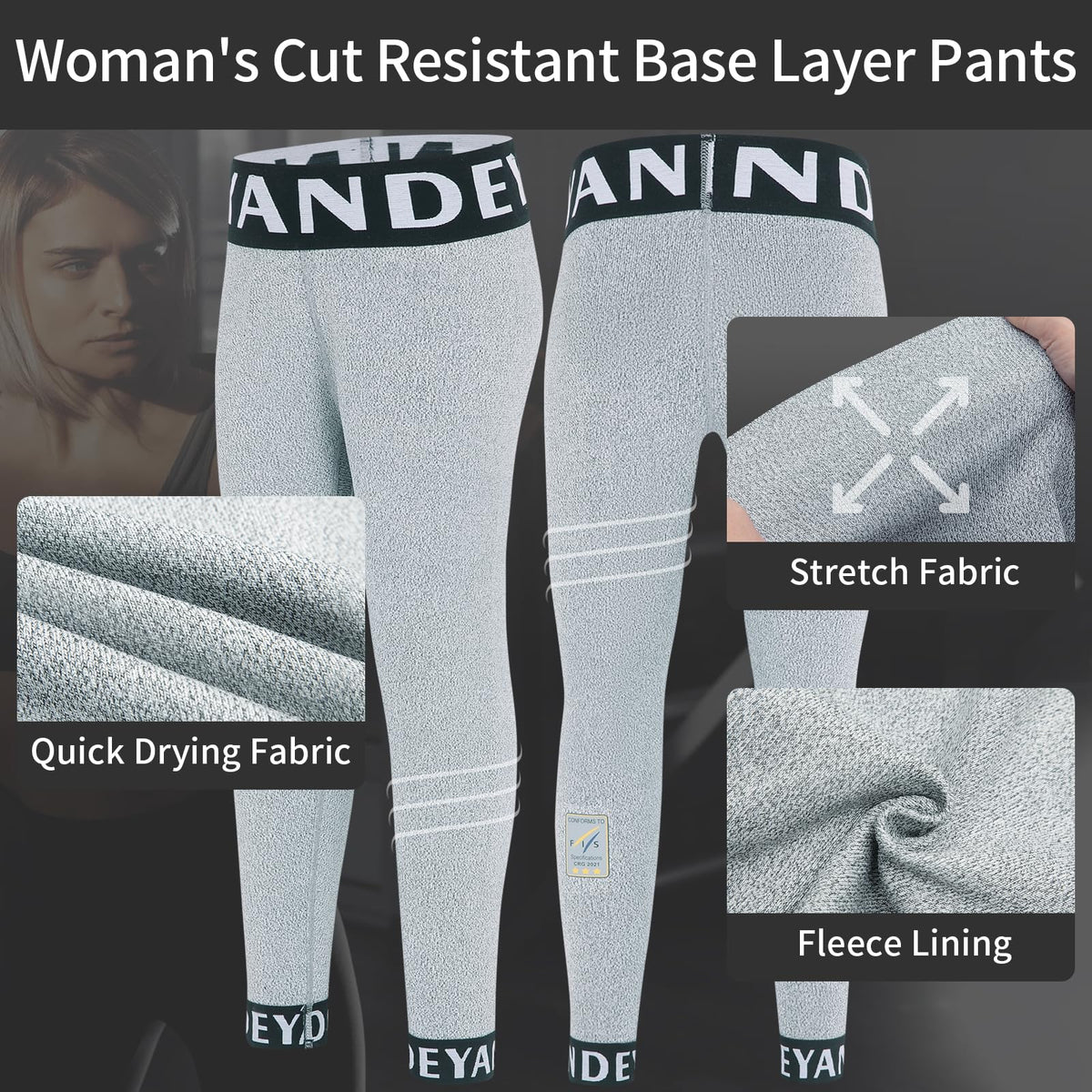 Women’s Cut-Resistant Ski Base Layer Leggings