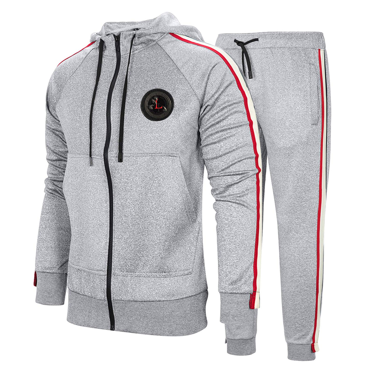 Men’s Hooded Full-Zip Athletic Tracksuit